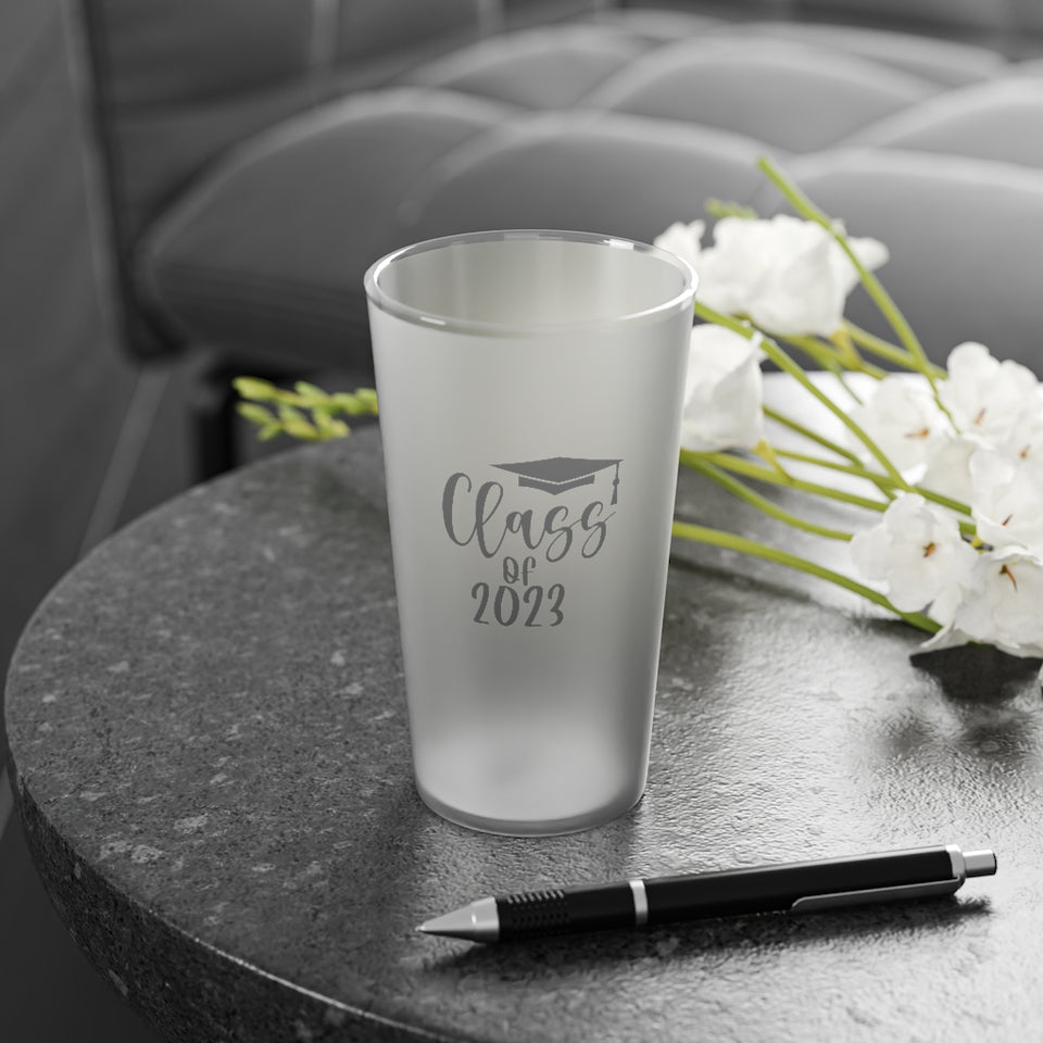 Class of 2023 Frosted Pint Glass, 16oz