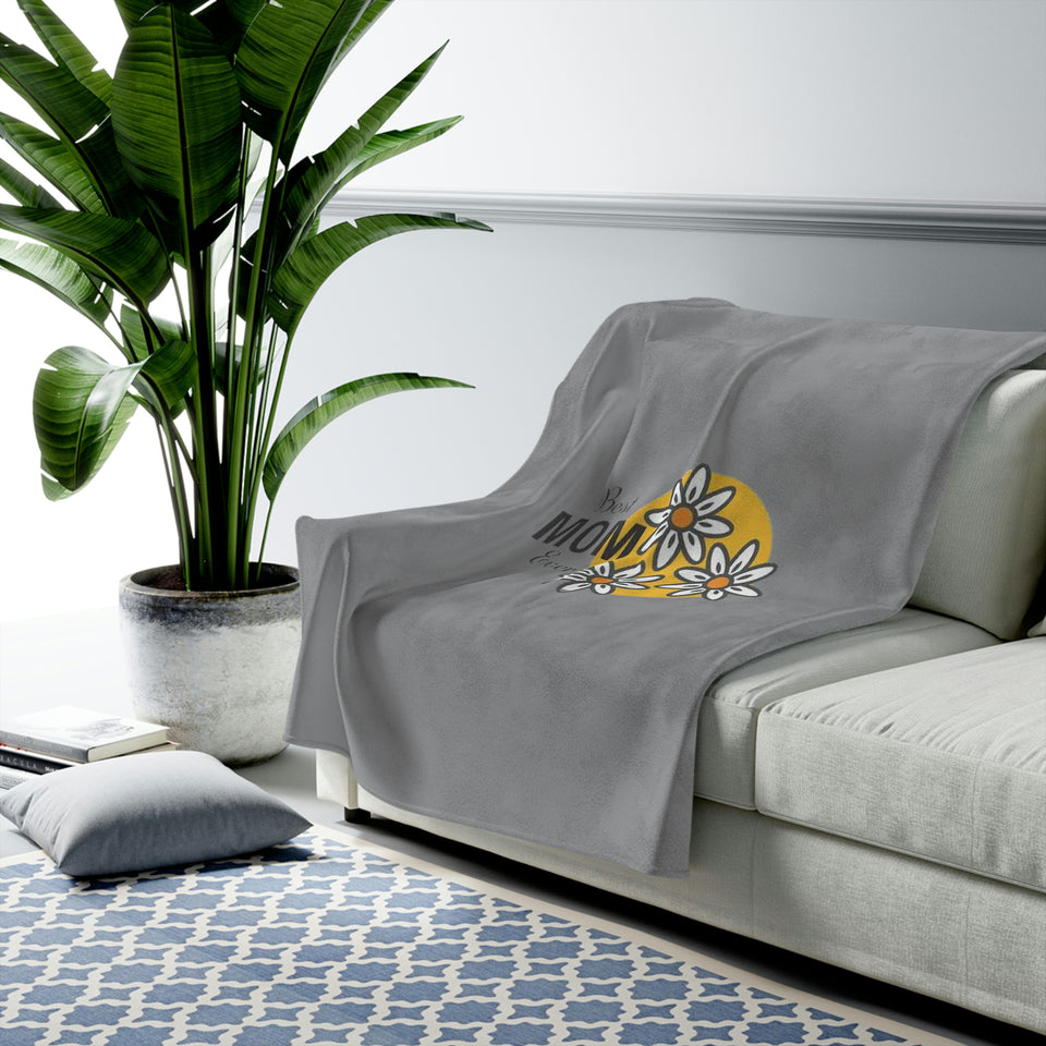Best Mom Ever Velveteen Plush Blanket