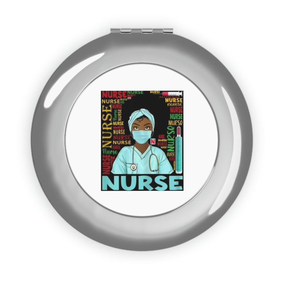 Black Nurse Compact Travel Mirror