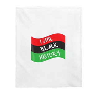 I Am Black History Velveteen Plush Blanket