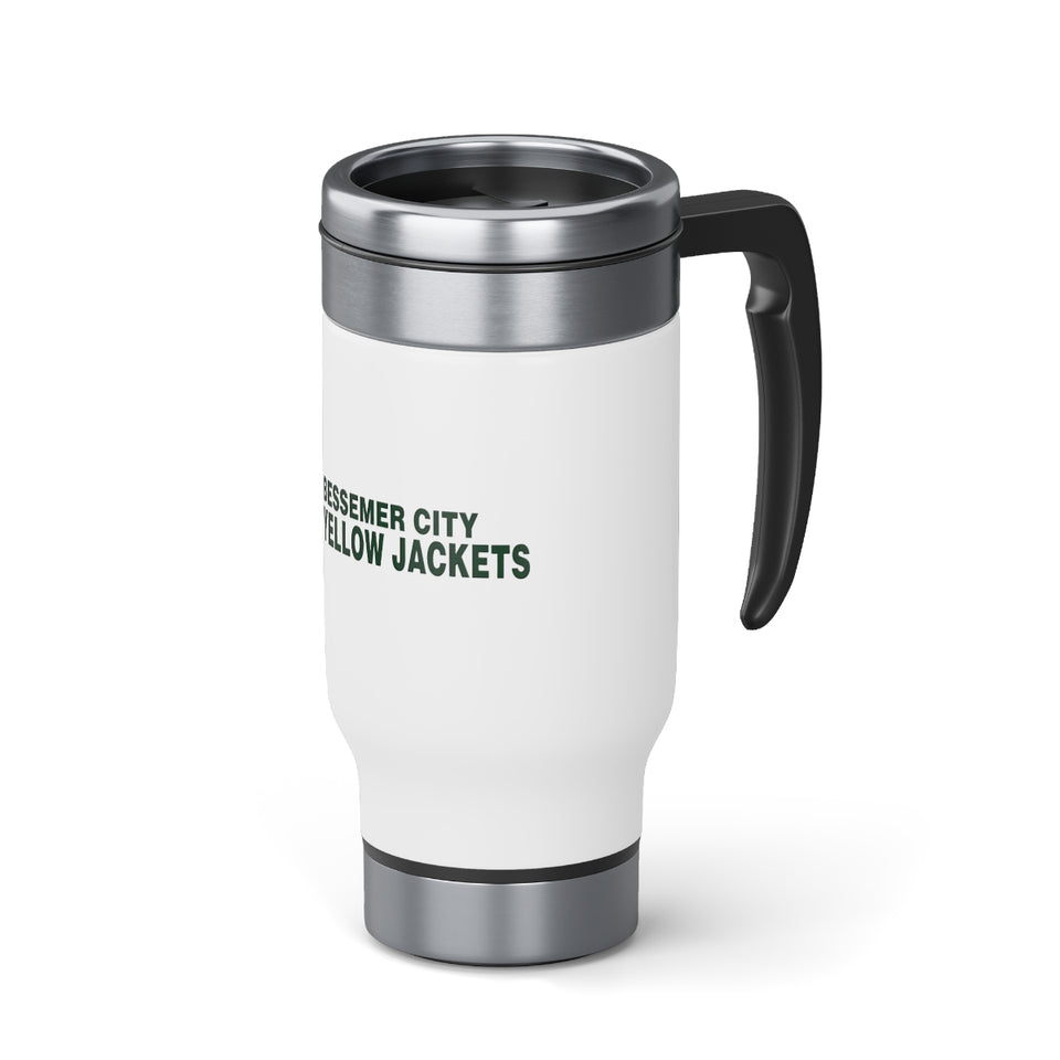 Bessemer City Yellow Jackets Stainless Steel Travel Mug with Handle, 14oz