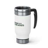 Bessemer City Yellow Jackets Stainless Steel Travel Mug with Handle, 14oz