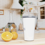 Charlotte Latin Plastic Tumbler with Straw