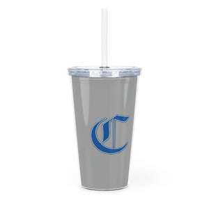 Charlotte Christian Plastic Tumbler with Straw