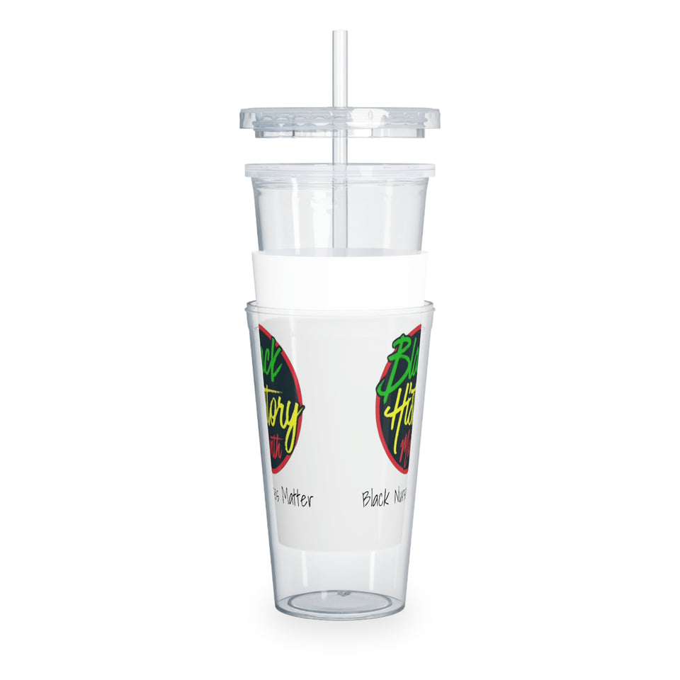 Black Nurses Matter Plastic Tumbler with Straw