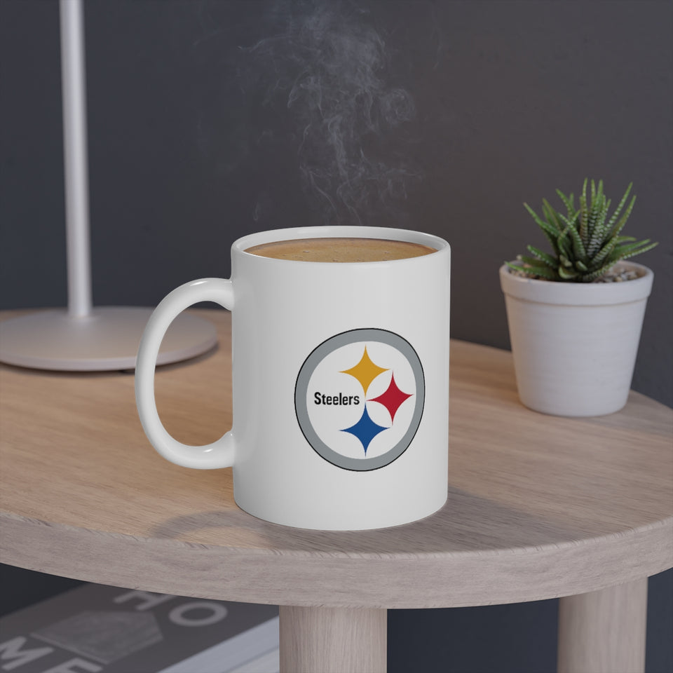 Pittsburgh Steelers White Mug, 11oz