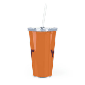 Virginia Tech Plastic Tumbler with Straw