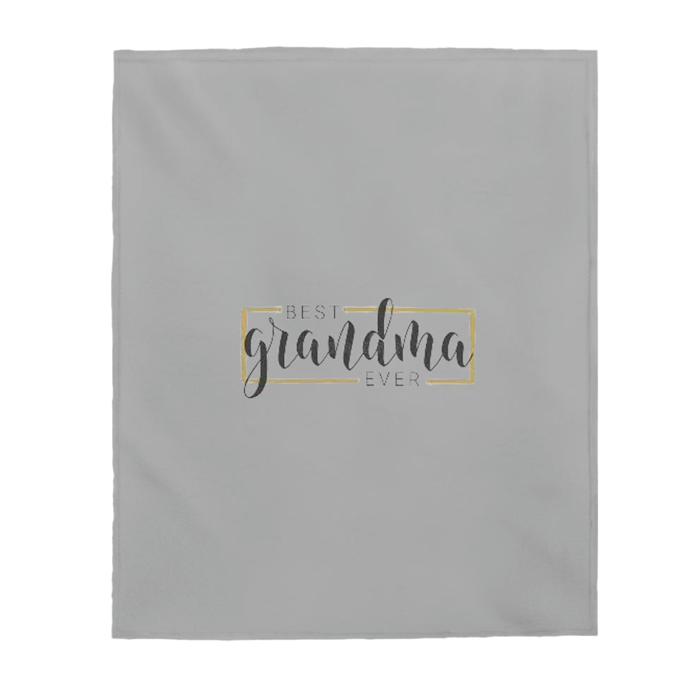 Best Grandma Ever Velveteen Plush Blanket