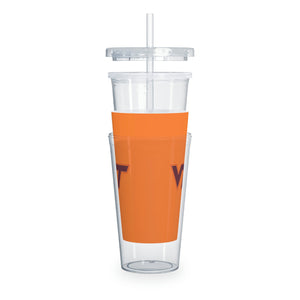 Virginia Tech Plastic Tumbler with Straw