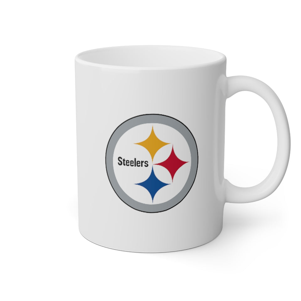 Pittsburgh Steelers White Mug, 11oz