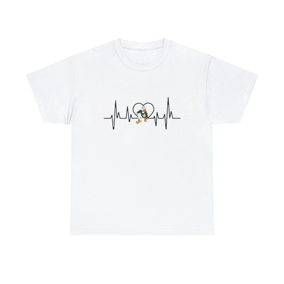 Univ. Of Miami Heartbeat Unisex Heavy Cotton Tee