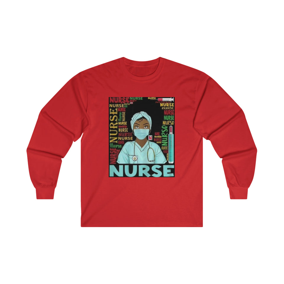 Black Nurse Long Sleeve Tee