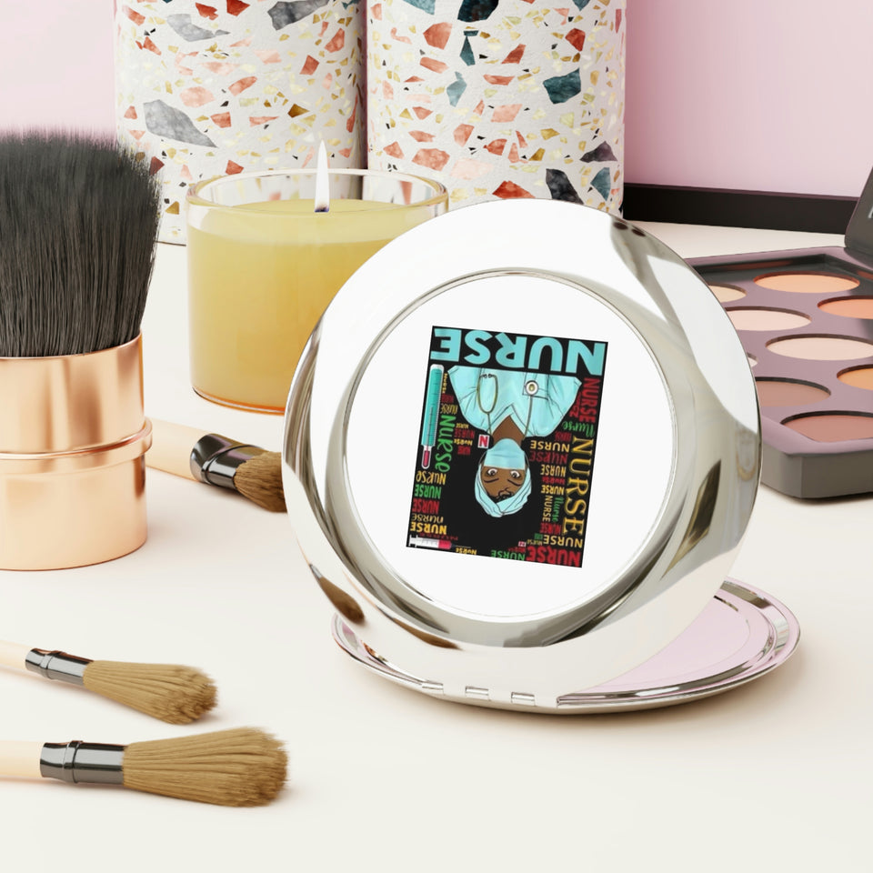 Black Nurse Compact Travel Mirror