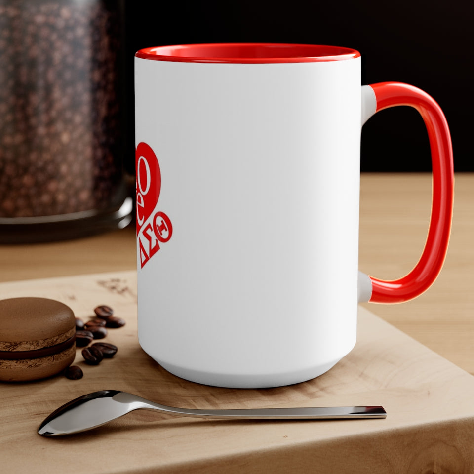 Delta Sigma Theta Sorority Two-Tone Coffee Mugs, 15oz