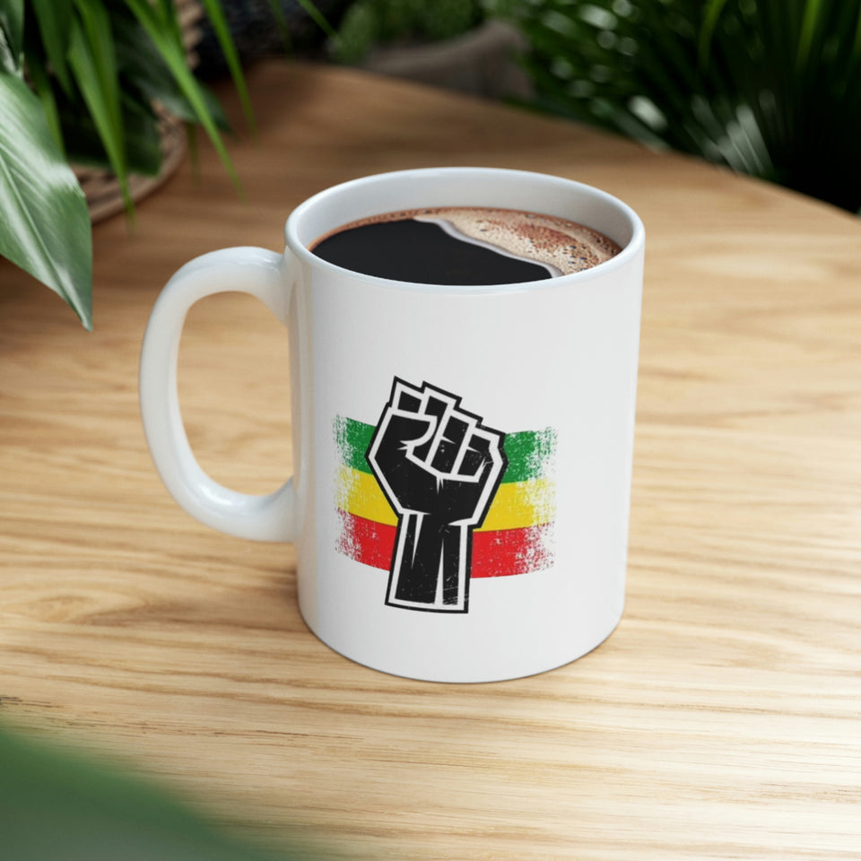 Black Fist Ceramic Mug 11oz