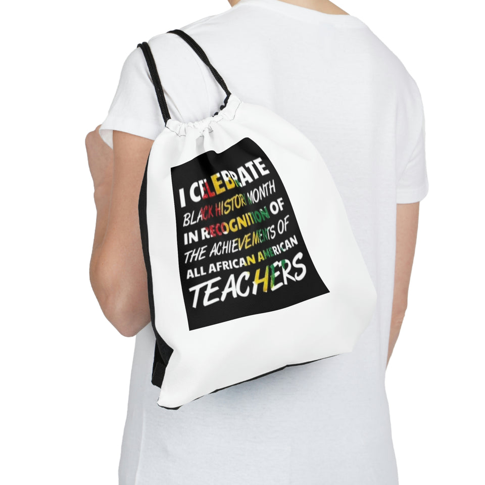 I Celebrate Outdoor Drawstring Bag