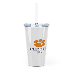 Clemson University Mom Tumbler with Straw