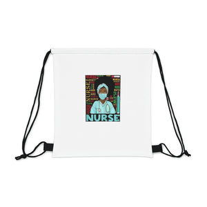 Black Nurse Outdoor Drawstring Bag
