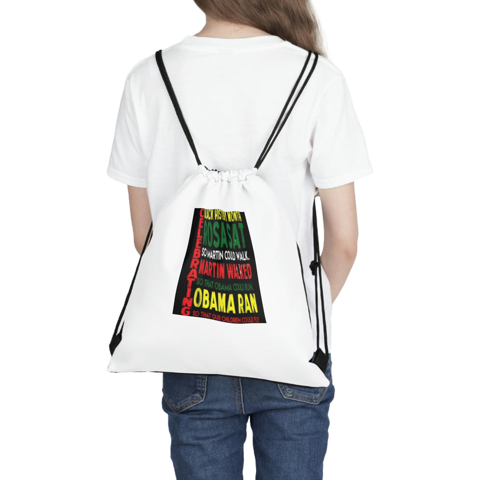 Celebrating Black History Month Outdoor Drawstring Bag