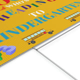 Heading to Kindergarten Plastic Yard Sign