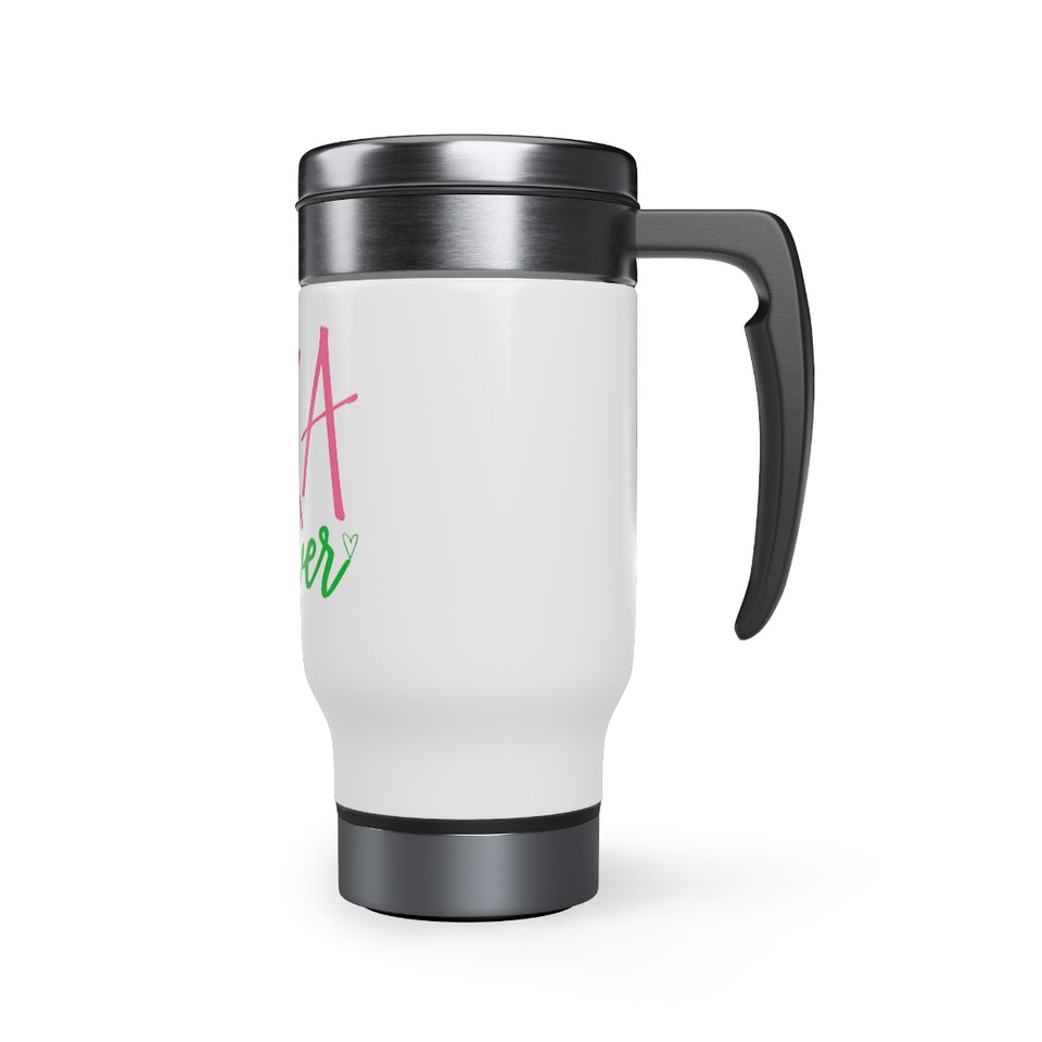 AKA Forever Stainless Steel Travel Mug with Handle, 14oz