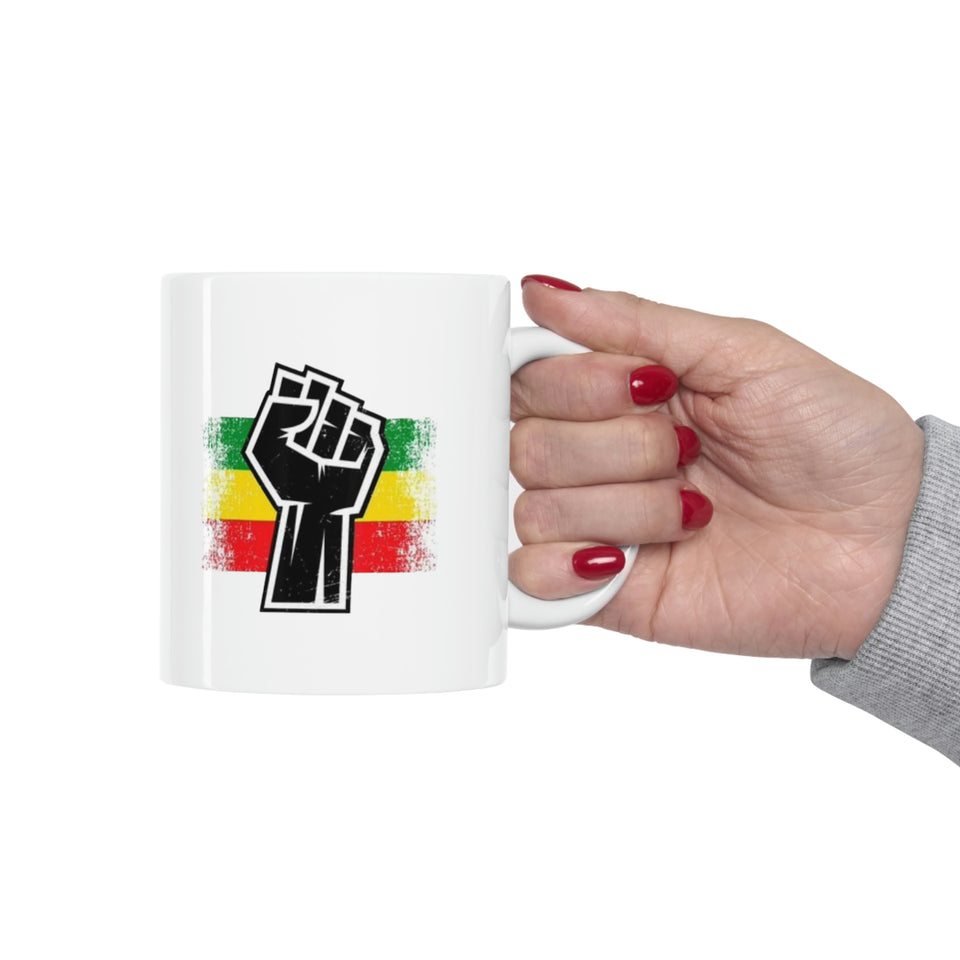 Black Fist Ceramic Mug 11oz