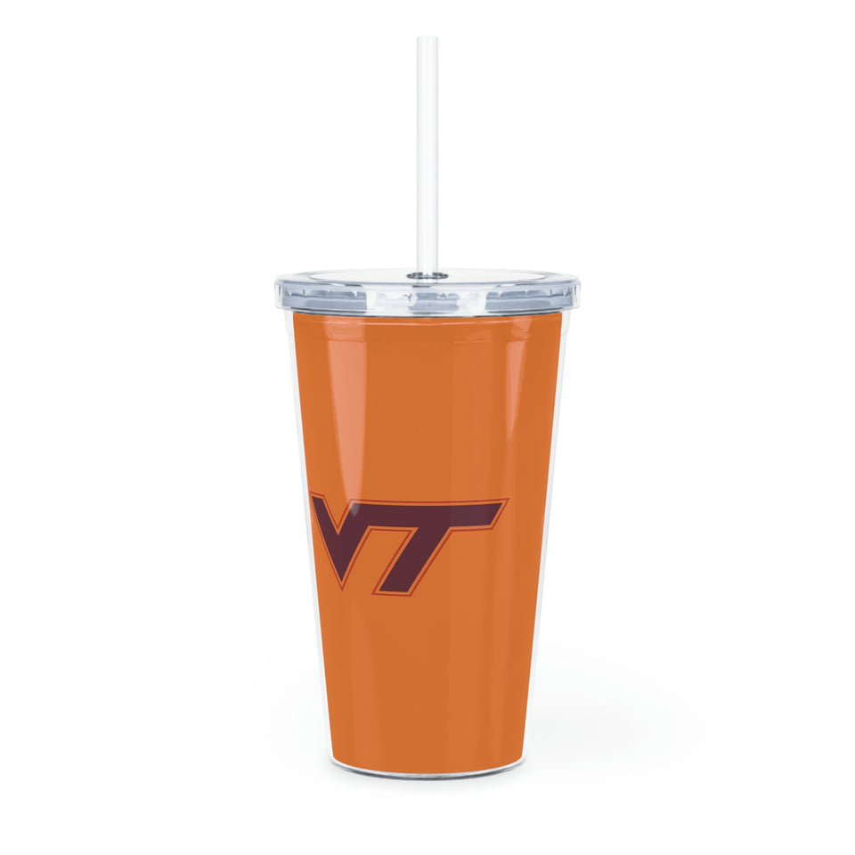 Virginia Tech Plastic Tumbler with Straw