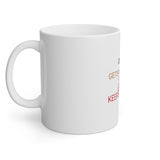 Coffee Gets Me Started Jesus Keeps Me Going White Mug, 11oz