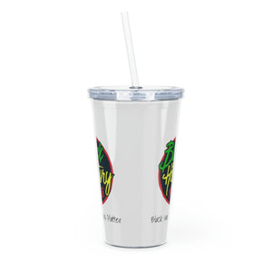 Black Hair Stylists Matter Plastic Tumbler with Straw