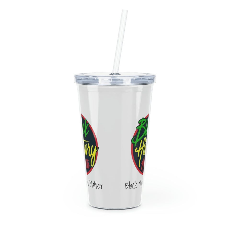 Black Nurses Matter Plastic Tumbler with Straw