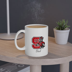 NC State Dad White Mug, 11oz