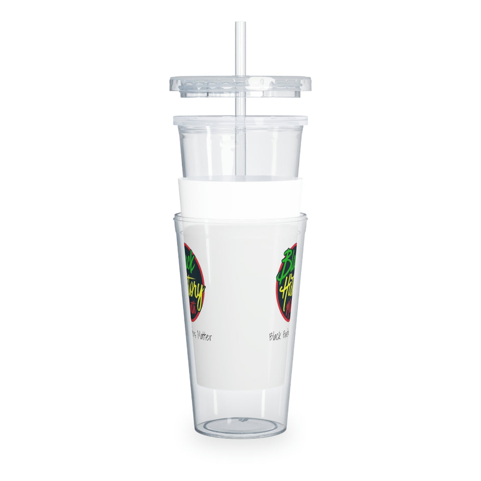 Black Barbers Matter Plastic Tumbler with Straw