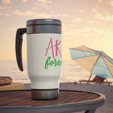 AKA Forever Stainless Steel Travel Mug with Handle, 14oz