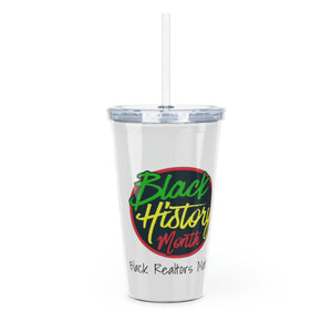 Black Realtors Matter Plastic Tumbler with Straw