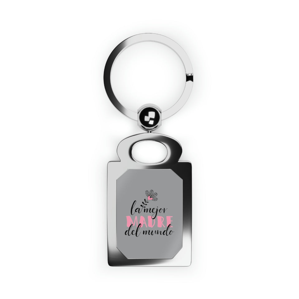 World's Best Mom Rectangle Photo Keyring