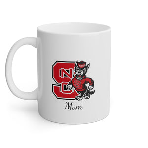 NC State Mom White Mug, 11oz