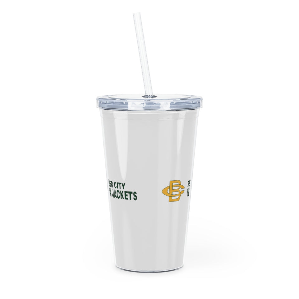 Bessemer City Yellow Jackets Plastic Tumbler with Straw