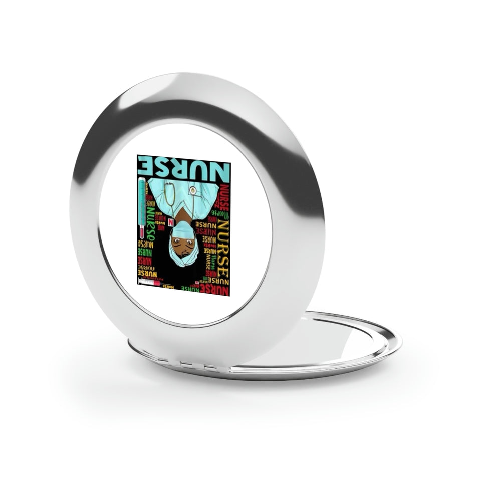Black Nurse Compact Travel Mirror
