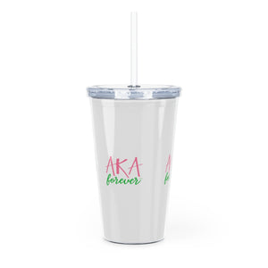 AKA Forever Plastic Tumbler with Straw