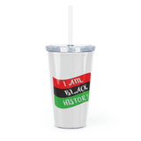 I Am Black History Plastic Tumbler with Straw