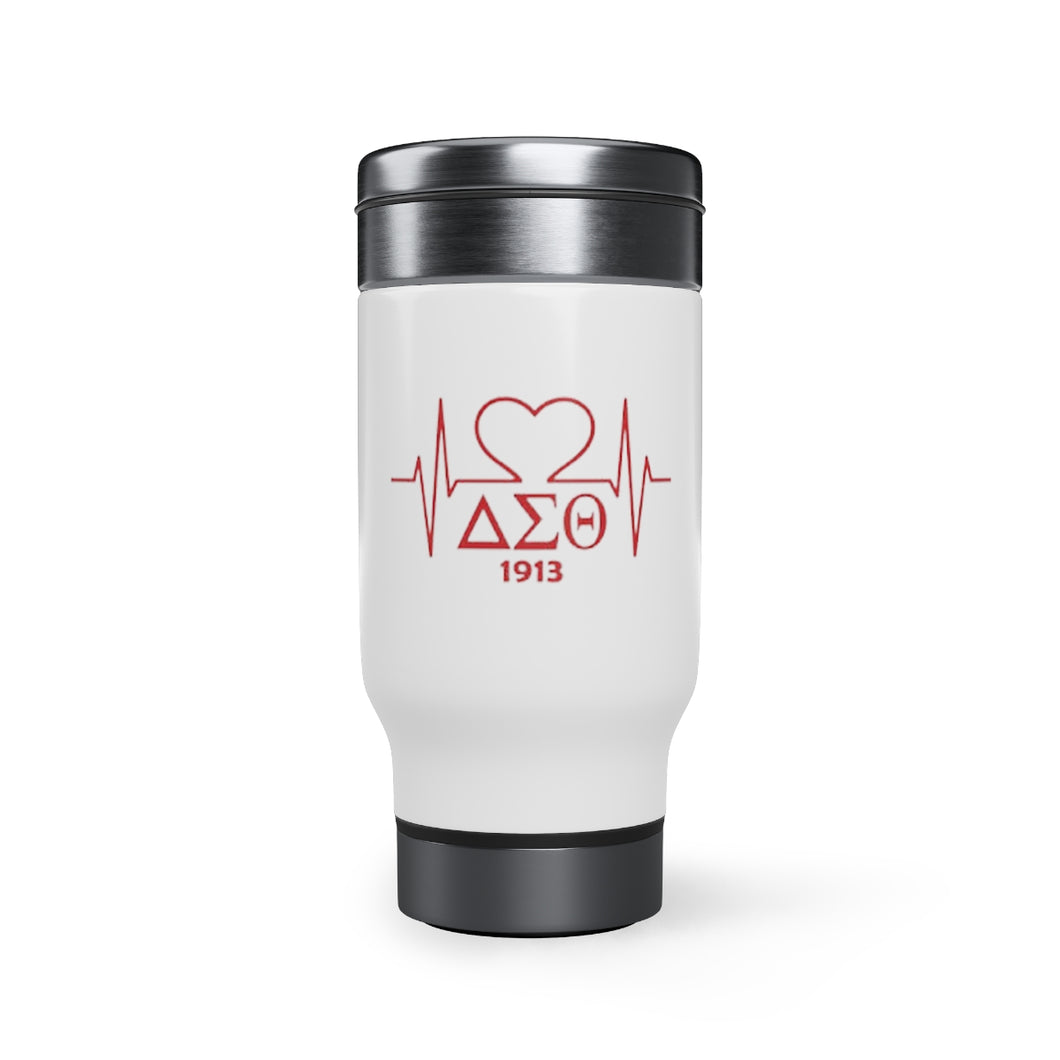 Delta Heartbeat Stainless Steel Travel Mug with Handle, 14oz