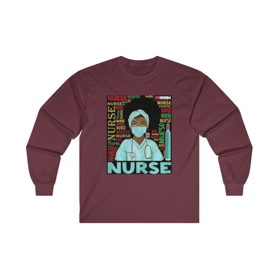 Black Nurse Long Sleeve Tee
