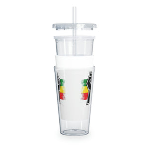 Black Fist Plastic Tumbler with Straw