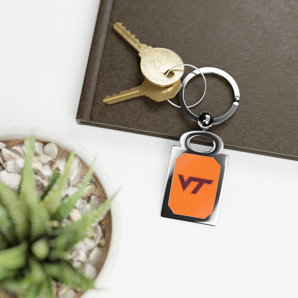 Virginia Tech Rectangle Photo Keyring