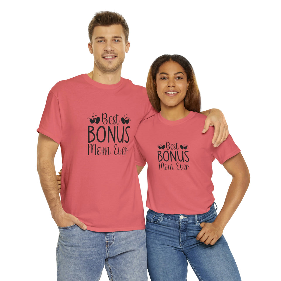 Best Bonus Mom Ever Unisex Heavy Cotton Tee