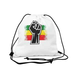Black Fist Outdoor Drawstring Bag