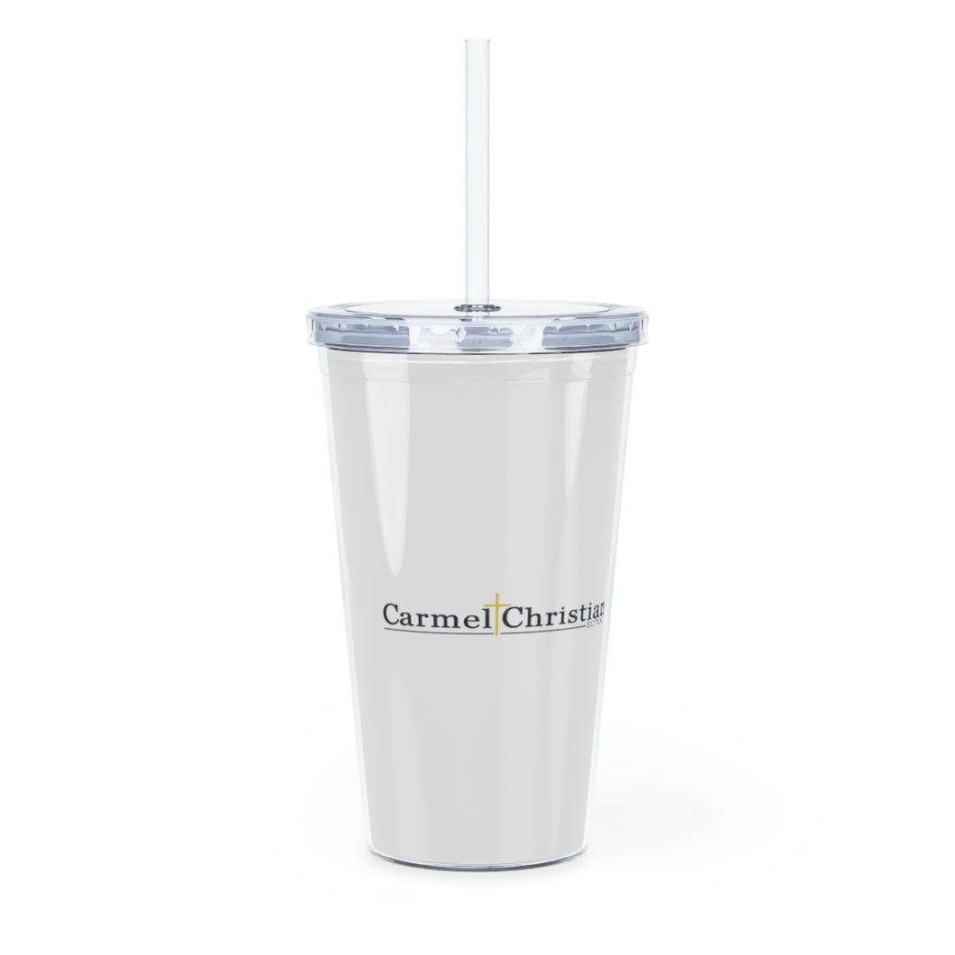 Carmel Christian Plastic Tumbler with Straw