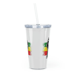 Black Fist Plastic Tumbler with Straw