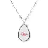 Breast Cancer Awareness Oval Necklace