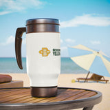 Bessemer City Yellow Jackets Stainless Steel Travel Mug with Handle, 14oz